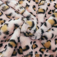 Warp Knit Leopard Print Fauxrabbit Fur Esth-23A